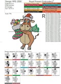 Christmas Funny bull in scarf and hat Machine Embroidery Design - 2 sizes