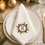 Motif de broderie à la machine « Guirlande de lumières de Noël »