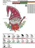 Christmas Gnome Machine Embroidery Design - 2 sizes