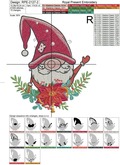Christmas Gnome Machine Embroidery Design - 2 sizes
