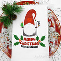 Christmas Gnome with inscription Machine Embroidery Design - 3 sizes