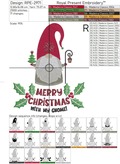 Christmas Gnome with inscription Machine Embroidery Design - 3 sizes