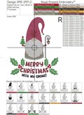 Christmas Gnome with inscription Machine Embroidery Design - 3 sizes