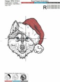 Christmas Husky dog - 3 sizes
