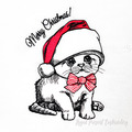 Christmas Kitten in Santa hat Machine Embroidery Design - 4 sizes