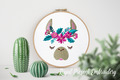 Christmas Lama Head Machine Embroidery Design - 3 sizes