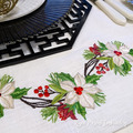 White Poinsettia and Holly