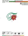 Christmas Monogram F Machine Embroidery Design