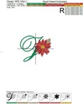 Christmas Monogram J Machine Embroidery Design
