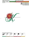 Christmas Monogram K Machine Embroidery Design