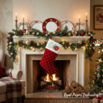 Christmas Letter M with Poinsettia Machine Embroidery Design