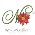 Christmas Monogram N Machine Embroidery Design
