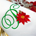 Christmas Monogram P Machine Embroidery Design