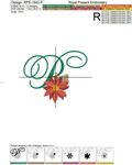 Christmas Monogram P Machine Embroidery Design