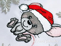 Christmas Mouse in a cap of Santa Claus Machine embroidery design