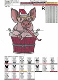Christmas Piggy Machine Embroidery Design - 2 sizes