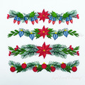 Christmas Poinsettia Borders Set Machine Embroidery Designs - 4 in 1