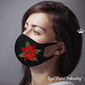 Christmas Poinsettia Face Mask Machine Embroidery Design