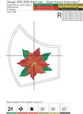 Christmas Poinsettia Face Mask Machine Embroidery Design
