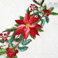 Christmas Poinsettias border Machine Embroidery Design - 5 sizes