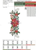 Christmas Poinsettias border Machine Embroidery Design - 5 sizes