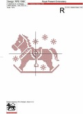 Christmas Rocking Horse Cross-stitch Machine Embroidery Design - 5 sizes
