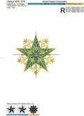Christmas Star Machine Embroidery Design - 2 sizes
