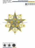 Christmas Star Machine Embroidery Design - 2 sizes