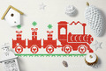 Christmas Train Cross-stitch Free Machine Embroidery Design - 3 sizes