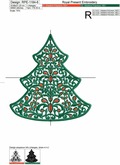 jewelry Christmas Tree with rubies - 6 sizes