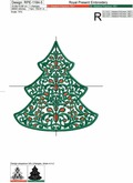 jewelry Christmas Tree with rubies - 6 sizes