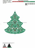 jewelry Christmas Tree with rubies - 6 sizes