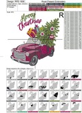 Christmas Truck with Snowman embroidery designs set