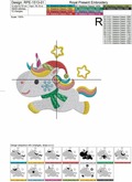 Christmas Unicorn Machine Embroidery Designs Set