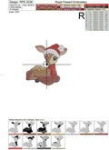 White-Tailed Fawn in Santa hat - 2 sizes