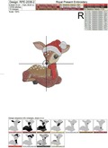 White-Tailed Fawn in Santa hat - 2 sizes