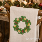 Christmas Wreath Machine Embroidery Design - 3 sizes