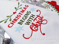 Christmas begins with Christ inscription machine embroidery design - 2 sizes