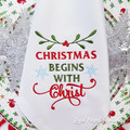 Christmas begins with Christ inscription machine embroidery design - 2 sizes