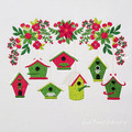 Christmas birdhouses Machine Embroidery Designs - 3 sizes