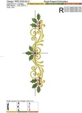 Swirly Christmas border with holly - 4 sizes