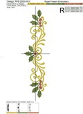 Swirly Christmas border with holly - 4 sizes