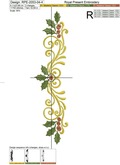 Swirly Christmas border with holly - 4 sizes