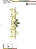 Scrollwork Christmas border with holly - 2 sizes