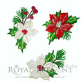 Christmas boutonniere set of Machine Embroidery Designs