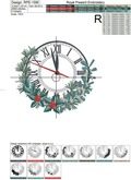 Christmas clock Machine Embroidery Design - 4 sizes