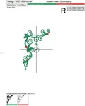 Christmas corner with holly Design for machine embroidery - 6 sizes