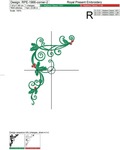 Christmas corner with holly Design for machine embroidery - 6 sizes