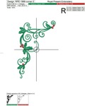 Christmas corner with holly Design for machine embroidery - 6 sizes