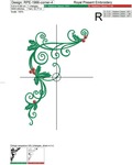 Christmas corner with holly Design for machine embroidery - 6 sizes